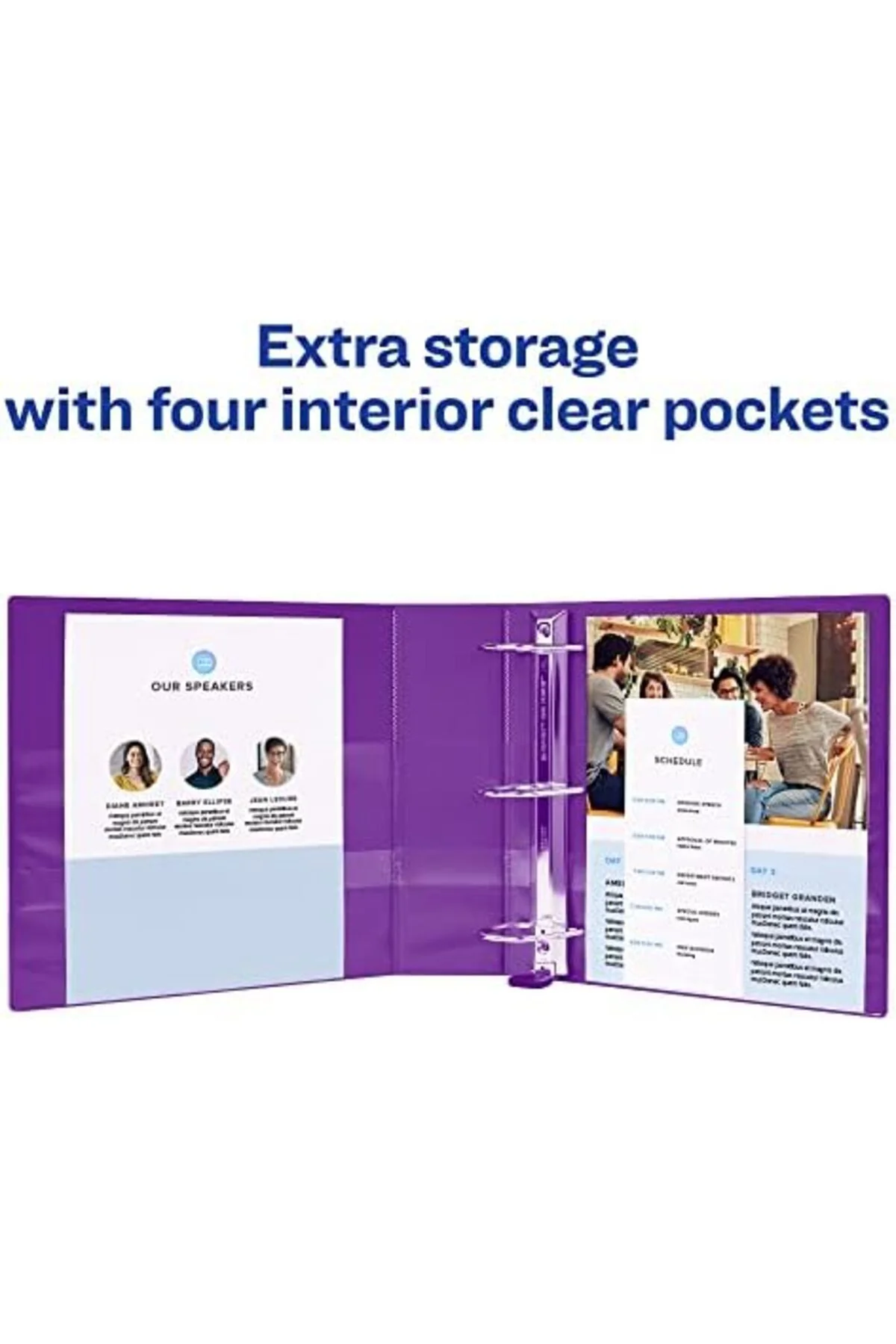 LuxShoping Heavy-Duty View 3 halkalı defter, 3,8 cm, One EZD halk