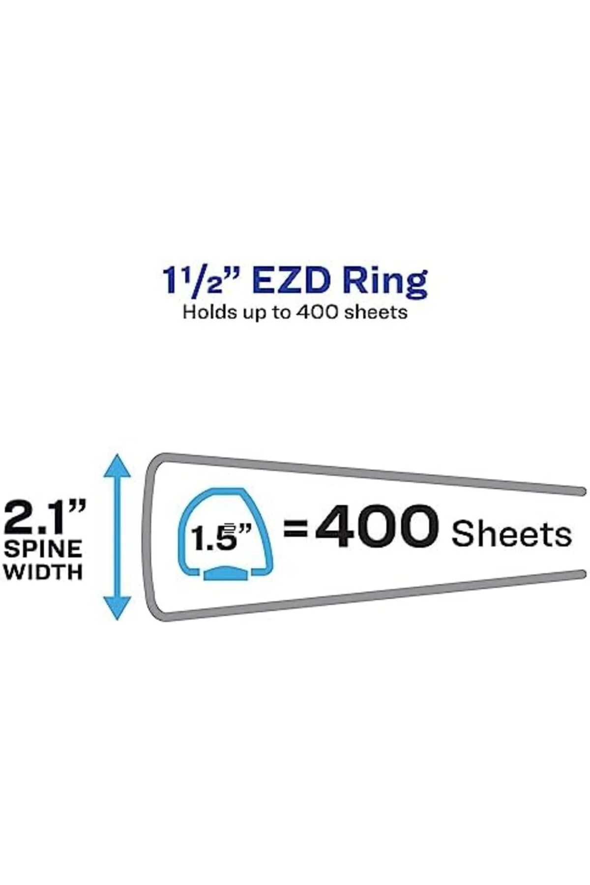 LuxShoping Heavy-Duty View 3 halkalı defter, 3,8 cm, One EZD halk