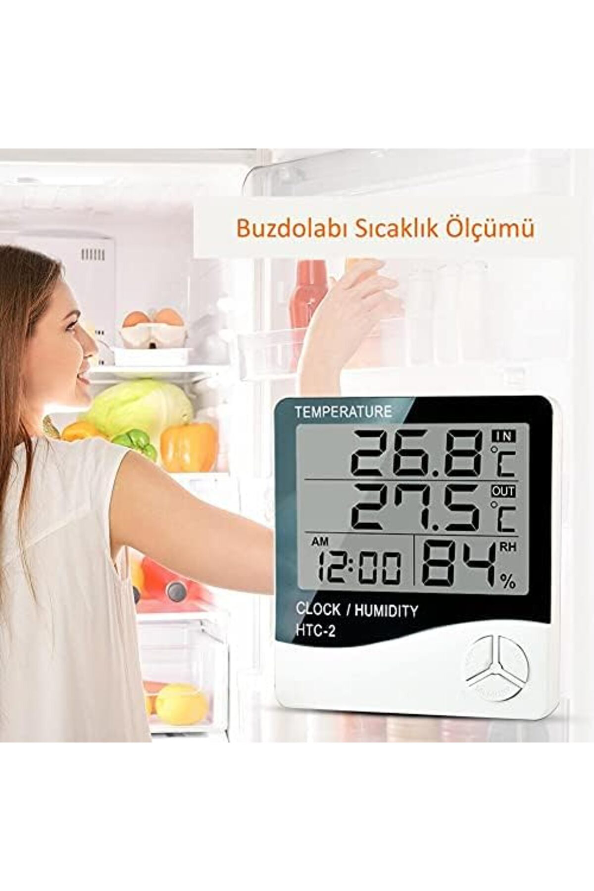 LuxShoping HTC-2 Saatli Dijital Termometre ve Nem Ölçer İç ve Dış