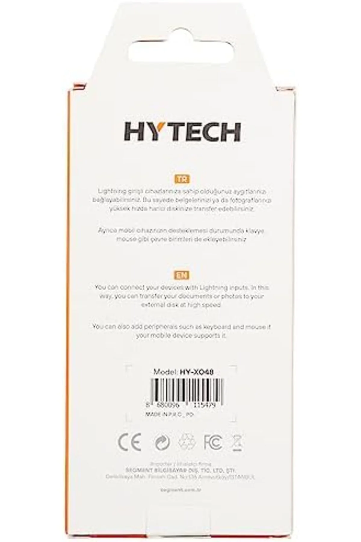 LuxShoping HY-XO48 Beyaz USB F to Lightning 10cm kablolu OTG Çevi