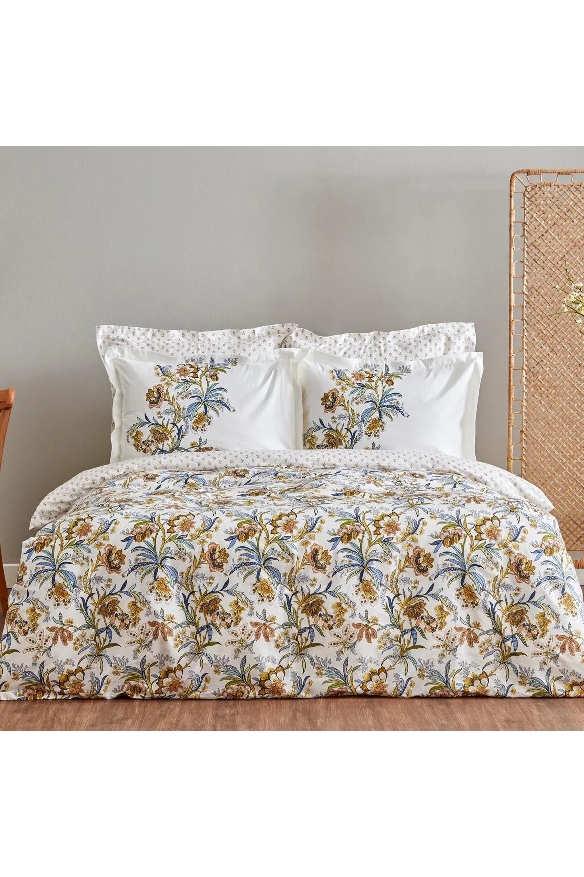 LuxShoping Indra %100 Pamuk Çift Kişilik Nevresim Takımı Sarı PP 