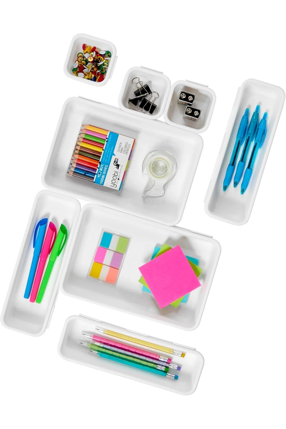 LuxShoping Interlocking 8 çekmece eklentisi, beyaz, birbirine geç