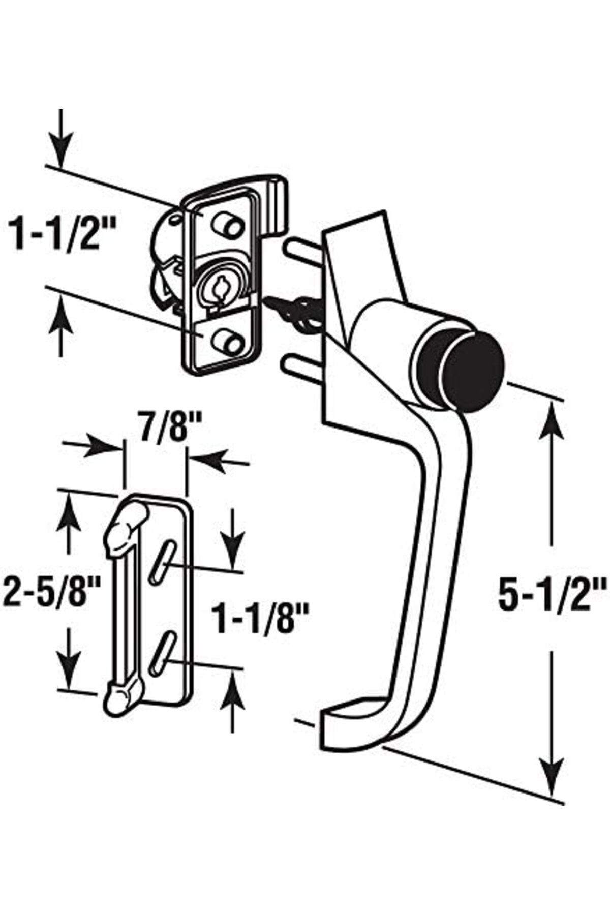 LuxShoping K 5082 Siyah Düğme Mandalı 1-1/2 inç Delik Merkezi (1 
