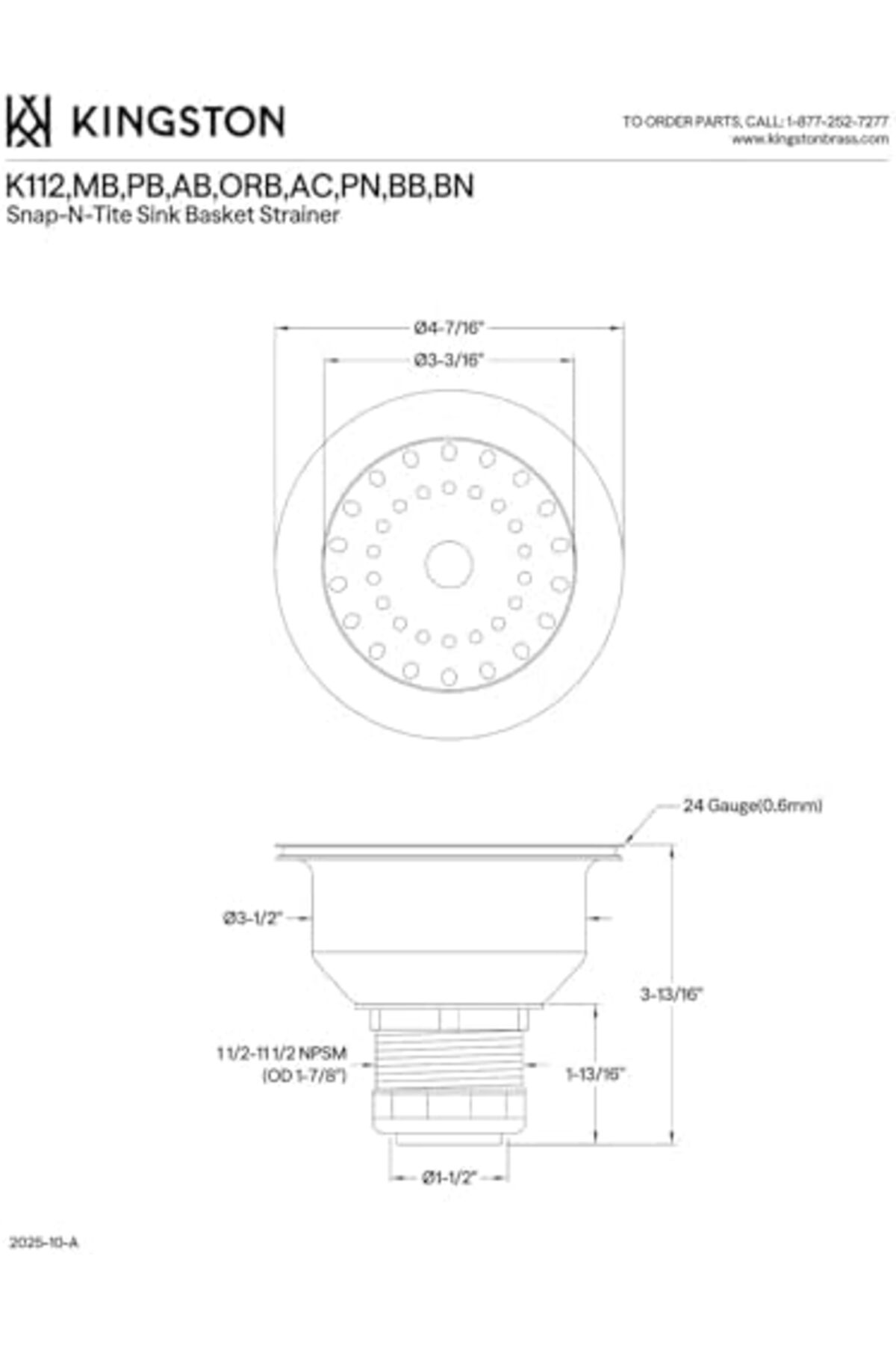 LuxShoping K112AB Tacoma Mutfak Lavabo Sepeti Süzgeç, Antik Pirin