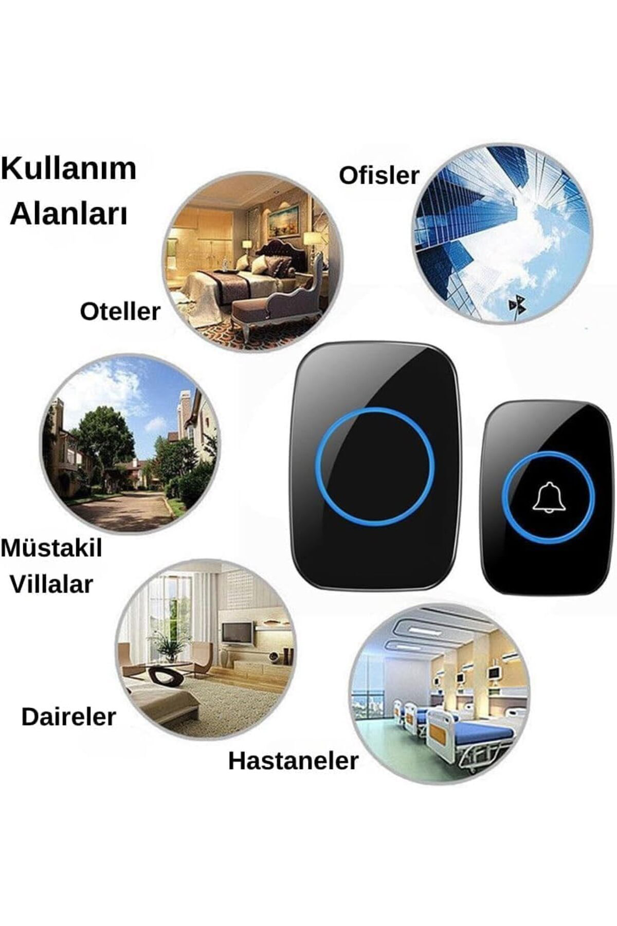 LuxShoping Kablosuz Kapı Zili Uzaktan Kumandalı 300 Metre Yüksek