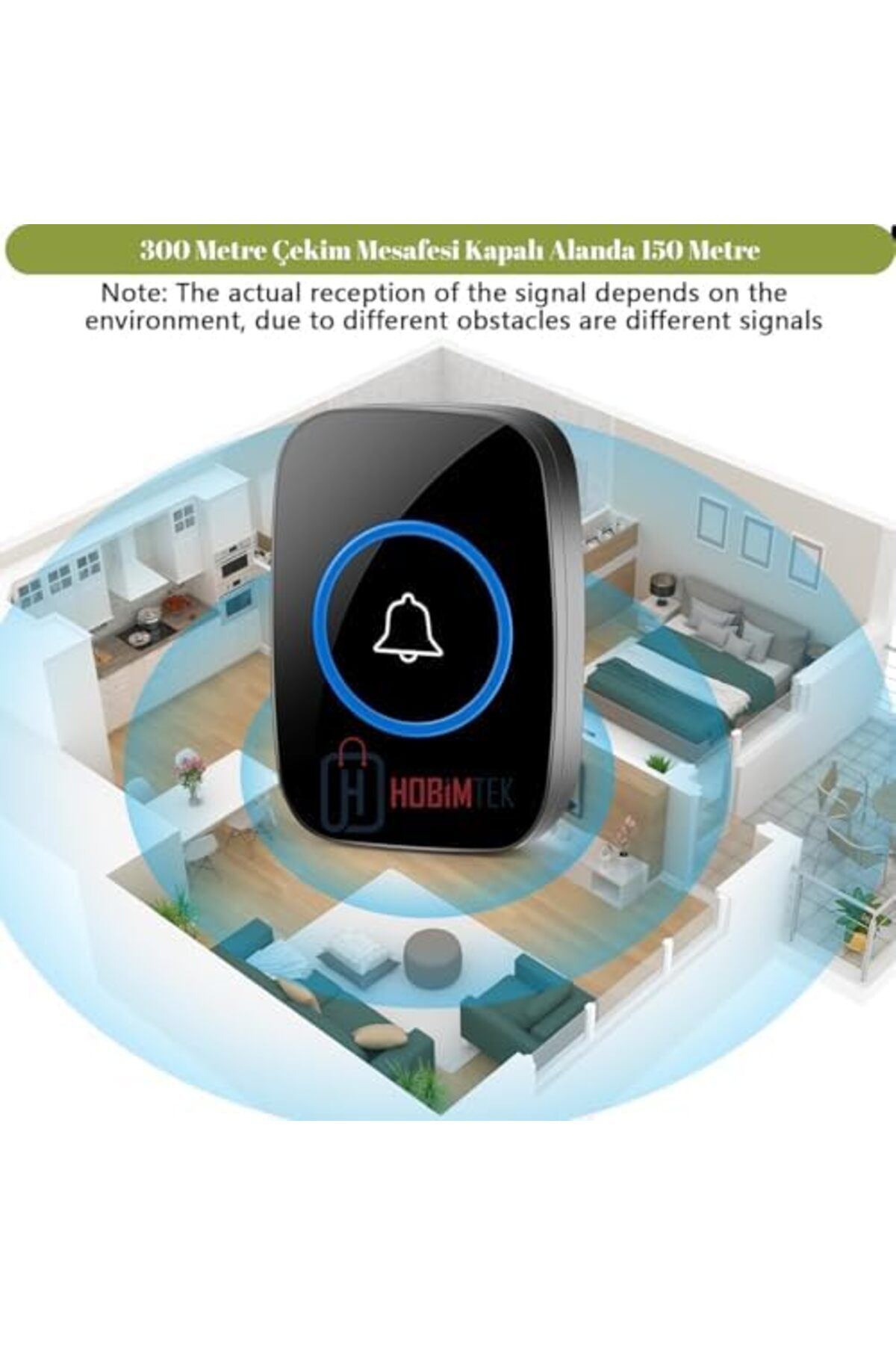 LuxShoping Kablosuz Kapı Zili Uzaktan Kumandalı 300 Metre Yüksek