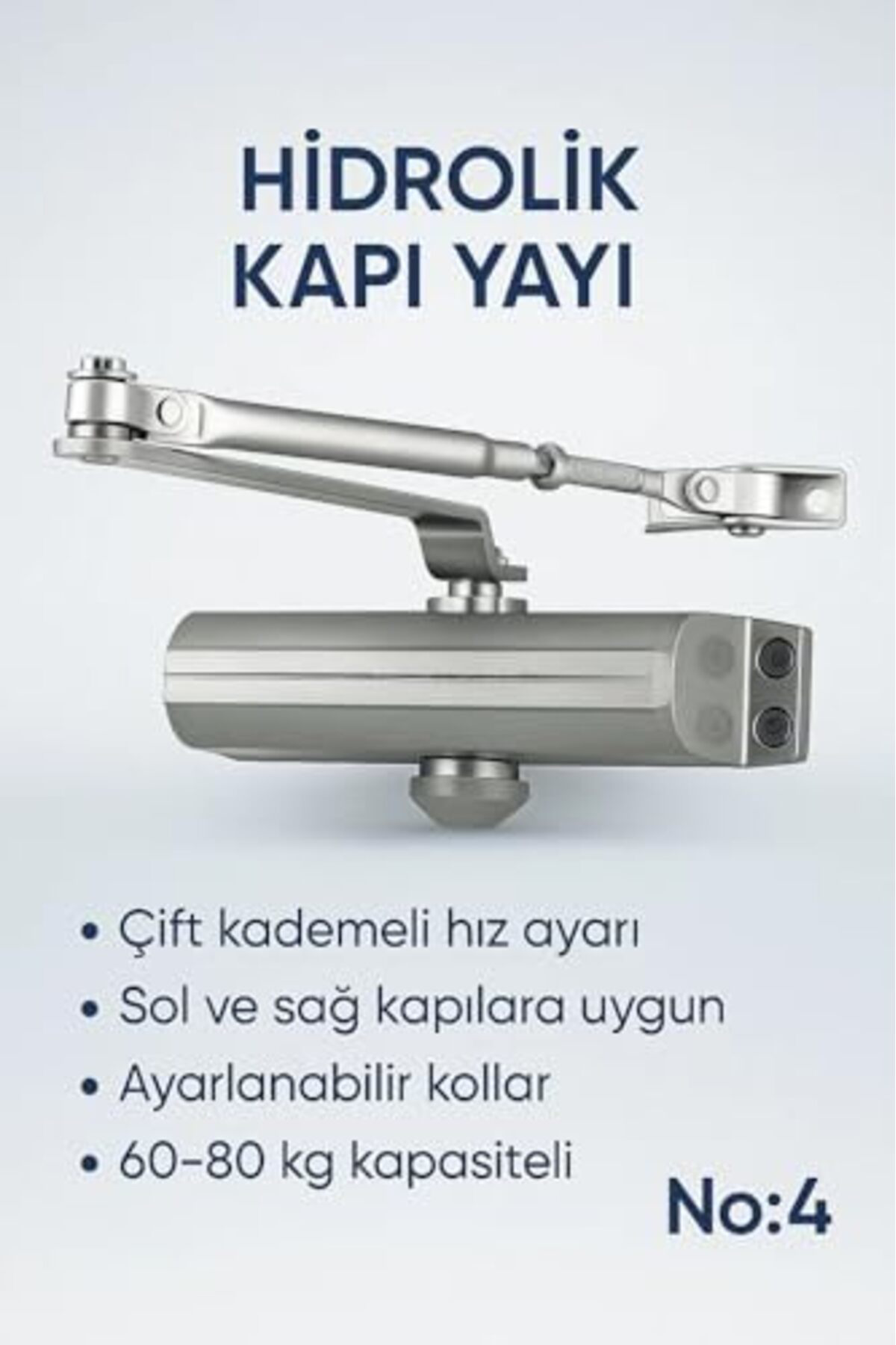 LuxShoping Kapı Hidroliği, İki Kademeli Hız Ayarı, Tersine Çevril