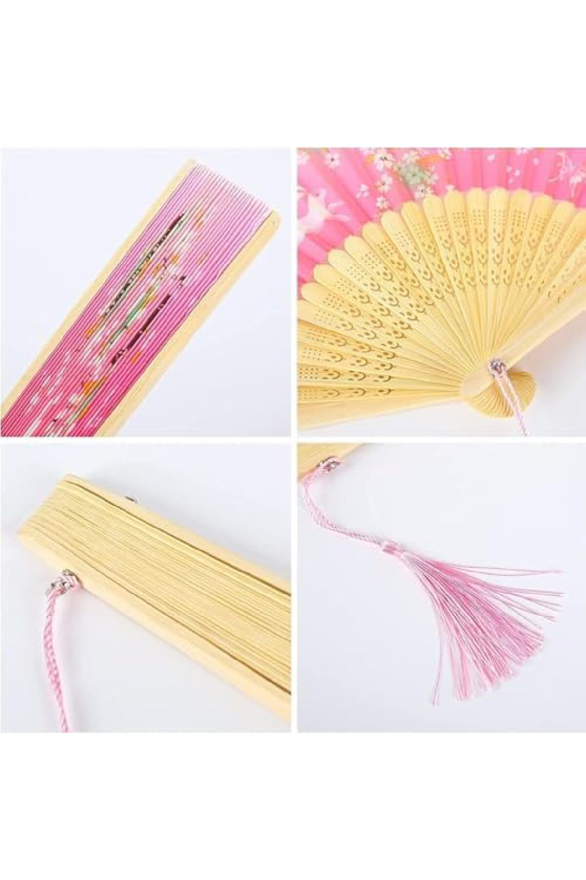 LuxShoping Katlanır vantilatör, çiçek desenli katlanabilir el van