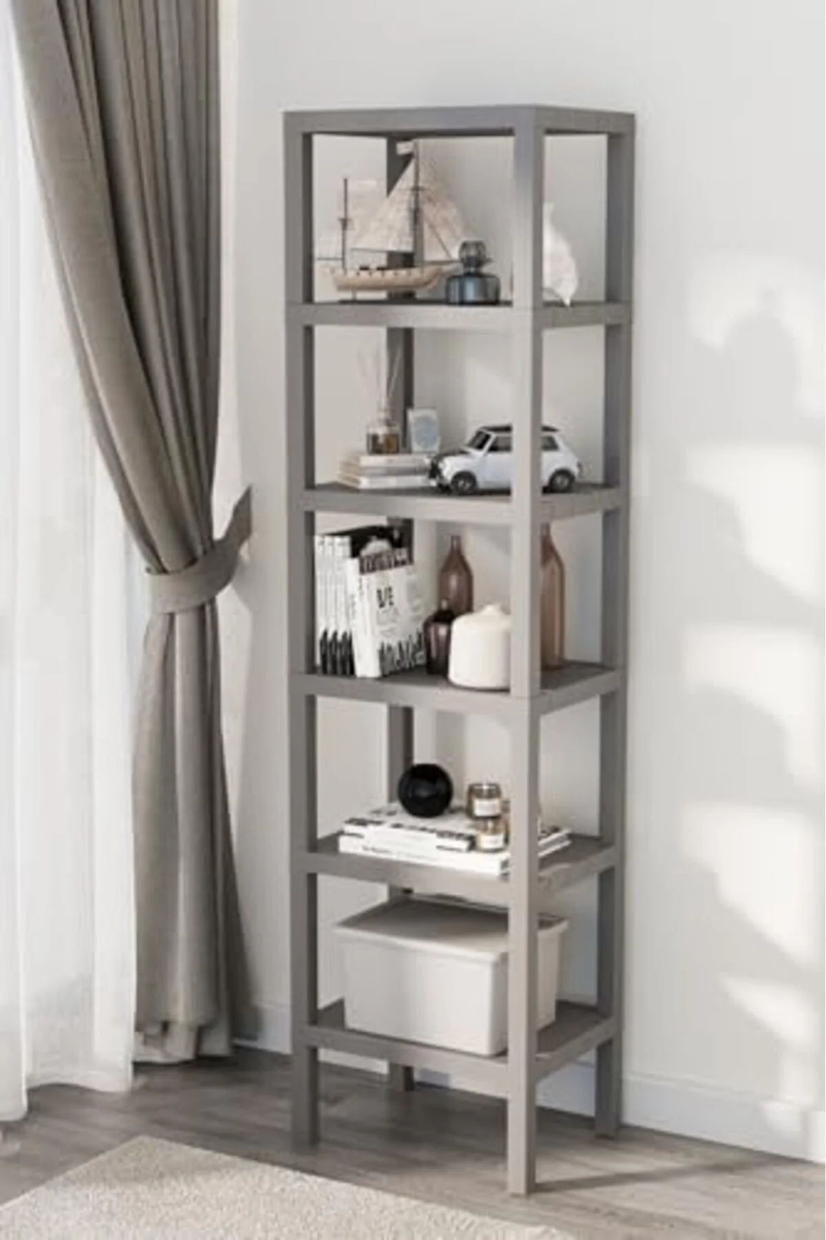 LuxShoping Life 6 Katlı Plastik Gri Banyo Mutfak Rafı MIT1046 114