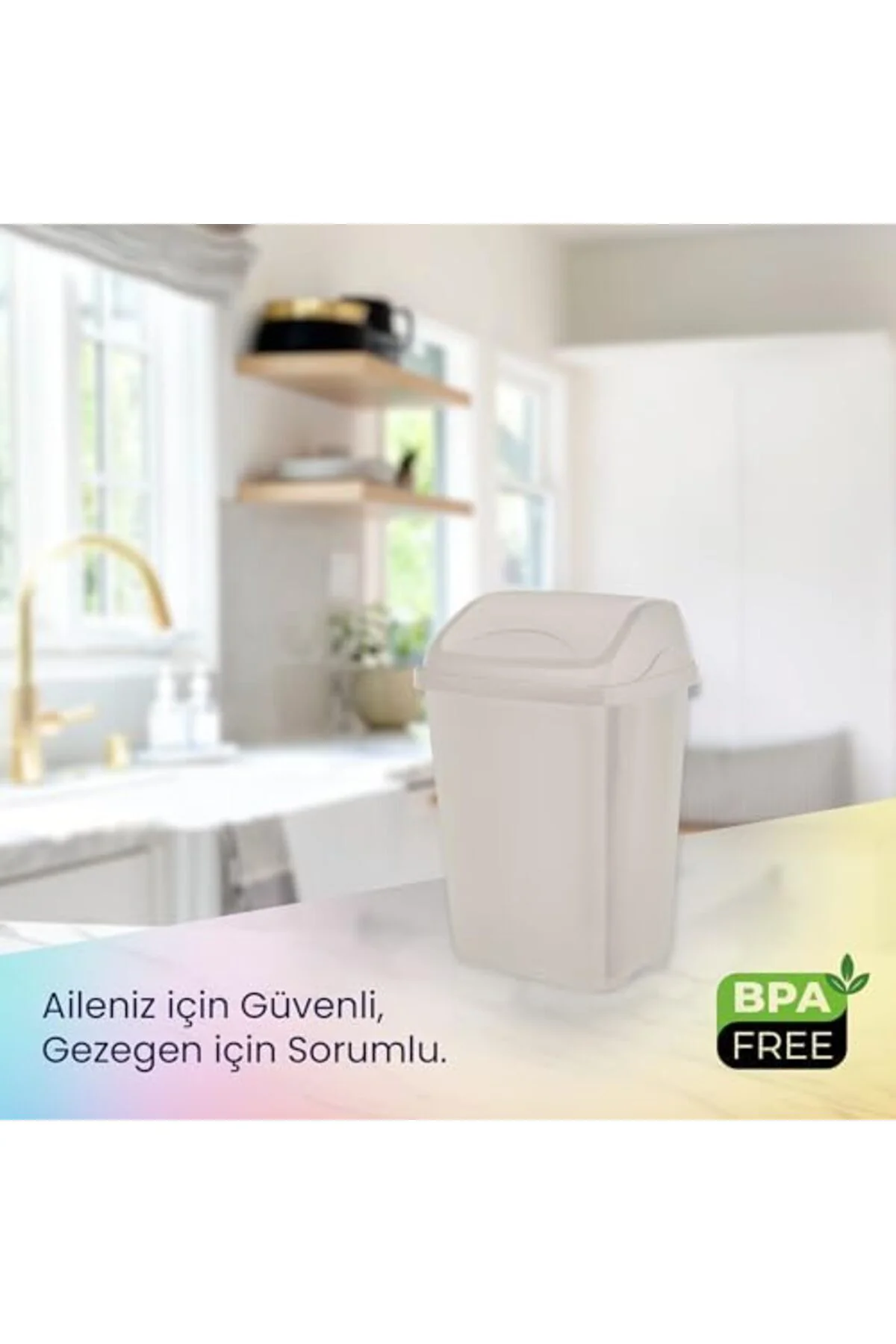 LuxShoping Life Vittorio Çöp Kovası – 5 Litre, Sallanır Kapaklı, 