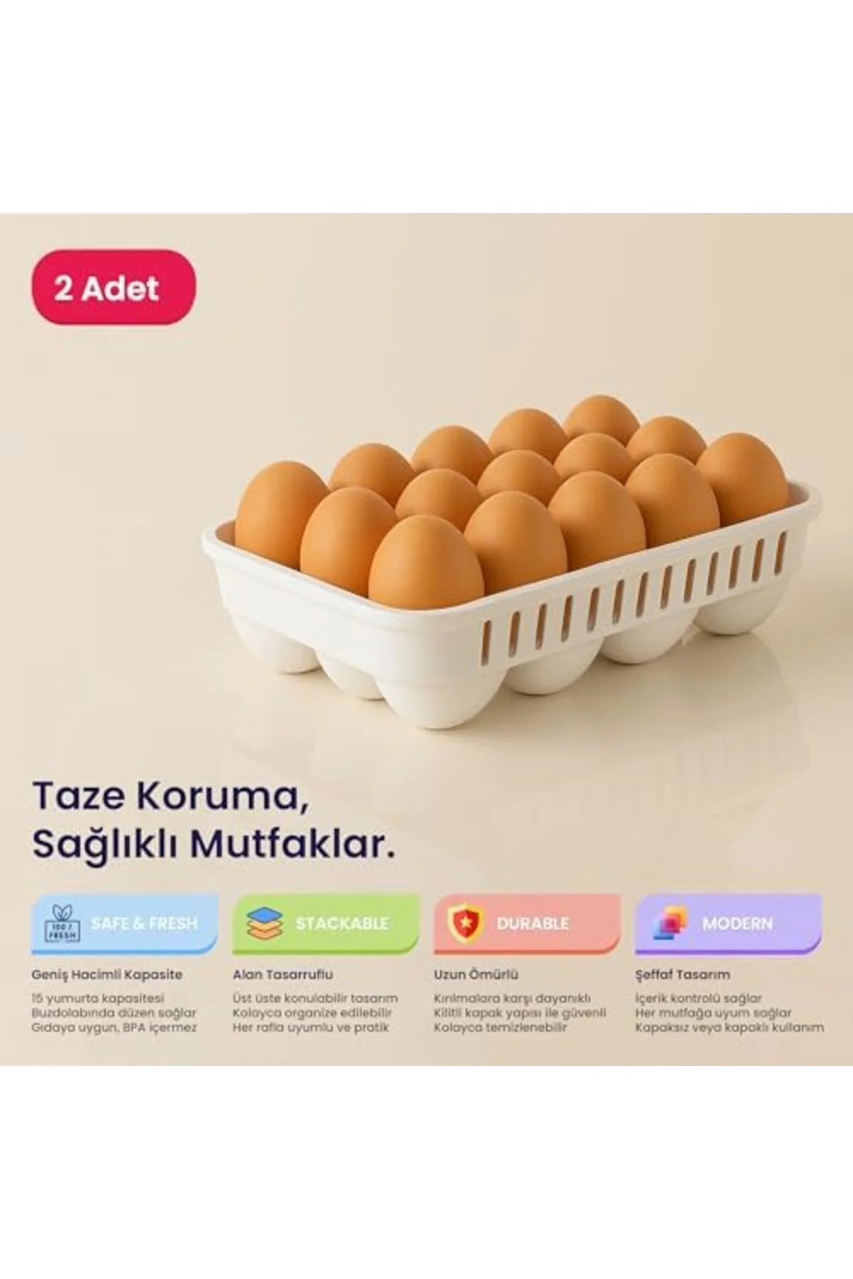 LuxShoping Life Yumurta Saklama Kabı – Kilitli Kapaklı, Yıkanabil