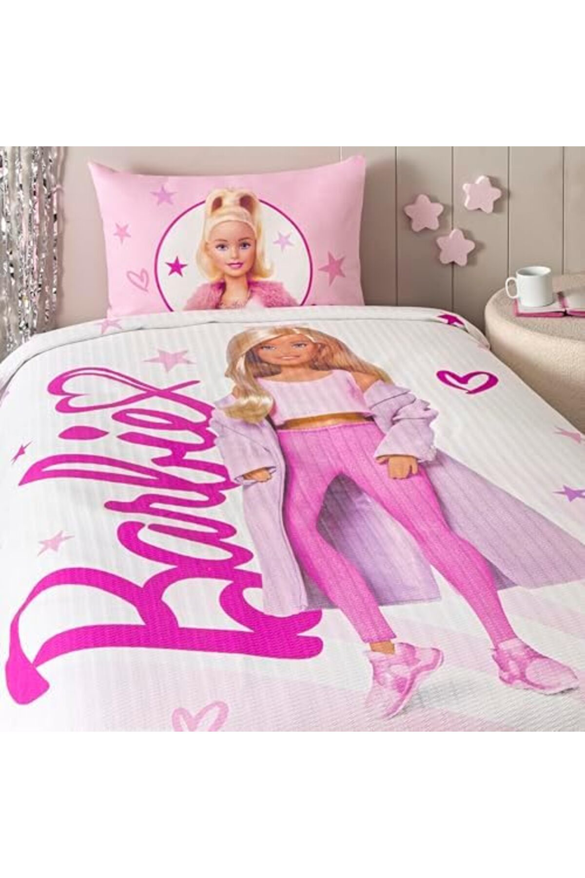 LuxShoping Light Standart Pamuk Nevresim Takımı, Pembe, Tek Kişil