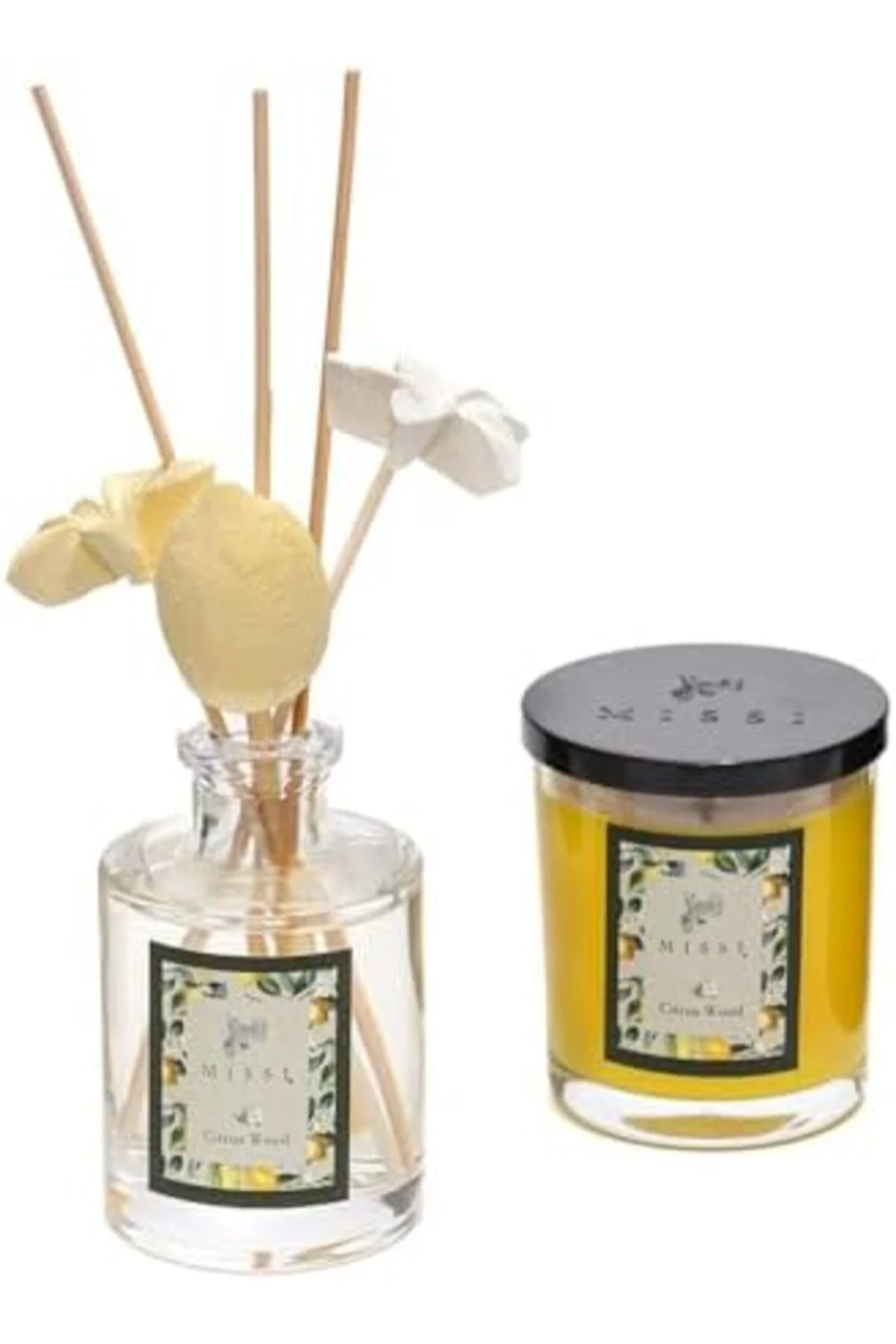 LuxShoping Limon Çiçeği Oda Kokusu ve Vegan Mum Hediye Seti 11421