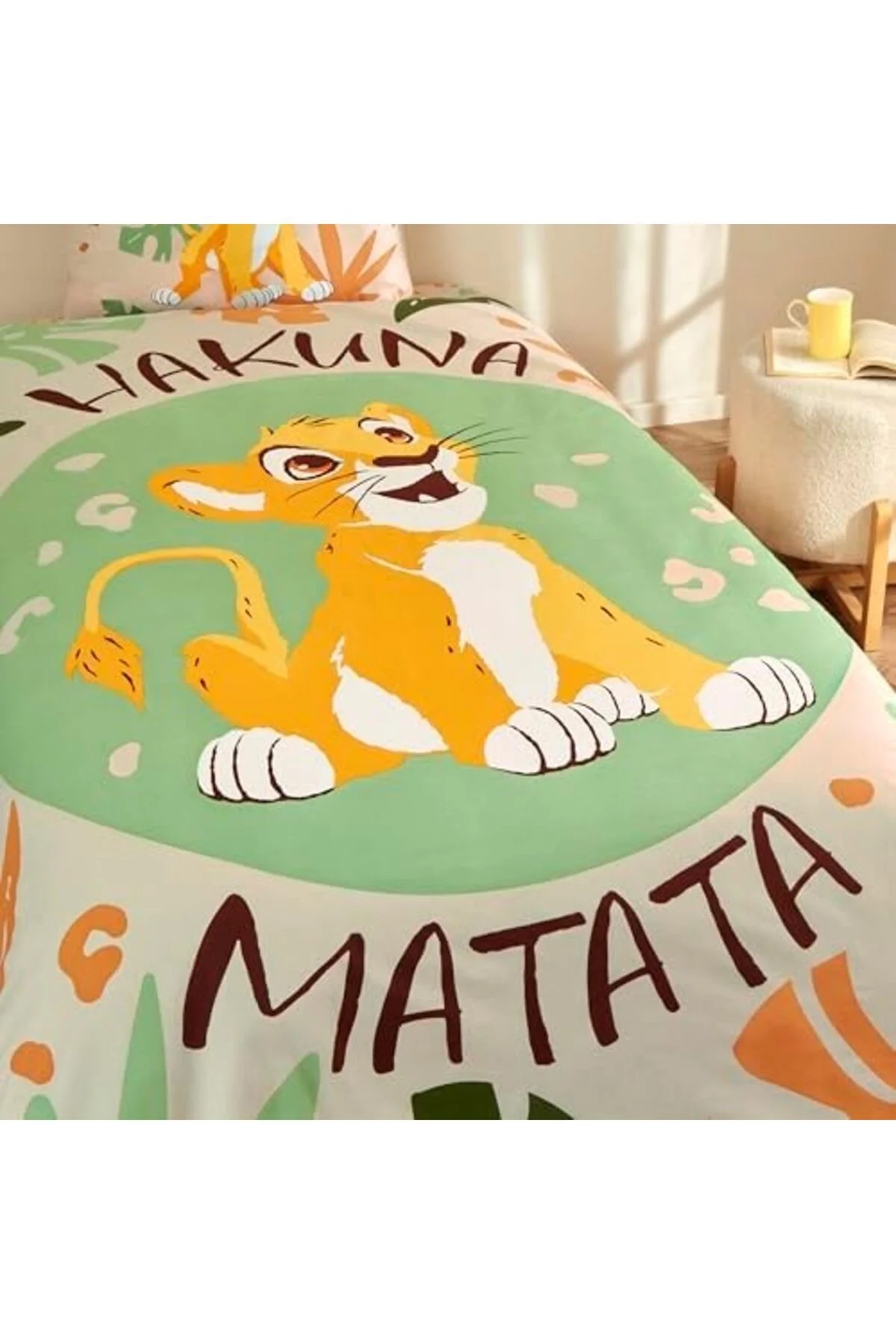 LuxShoping Lion Standart Pamuk Nevresim Takımı, Yeşil, Tek Kişili
