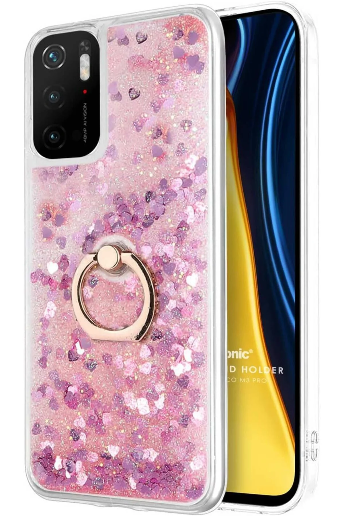 LuxShoping M3 Pro için Kılıf Glitter Holder Pembe [ M3 Pro ile Uy