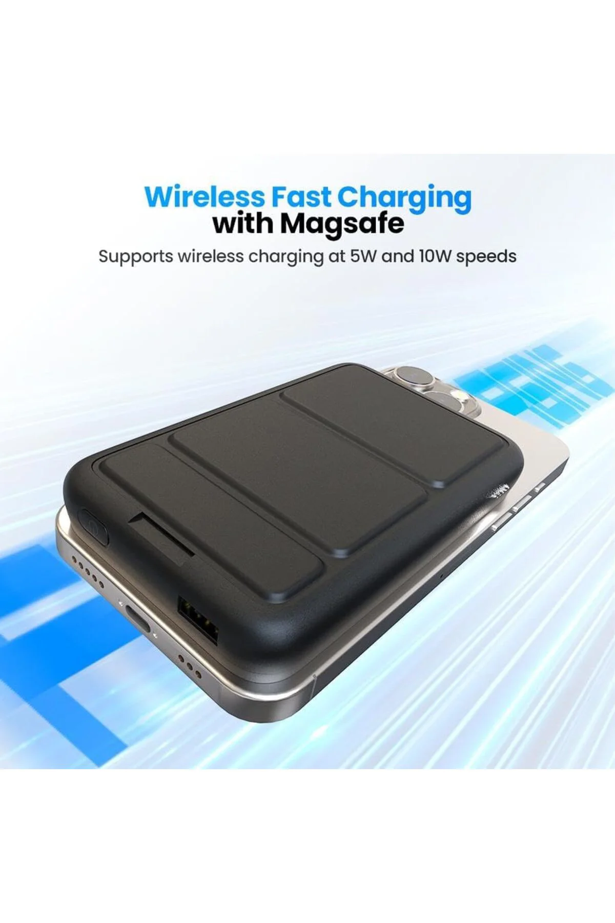 LuxShoping MagSafe İle Uyumlu Kablosuz Powerbank, 5000 mAh, Taşın
