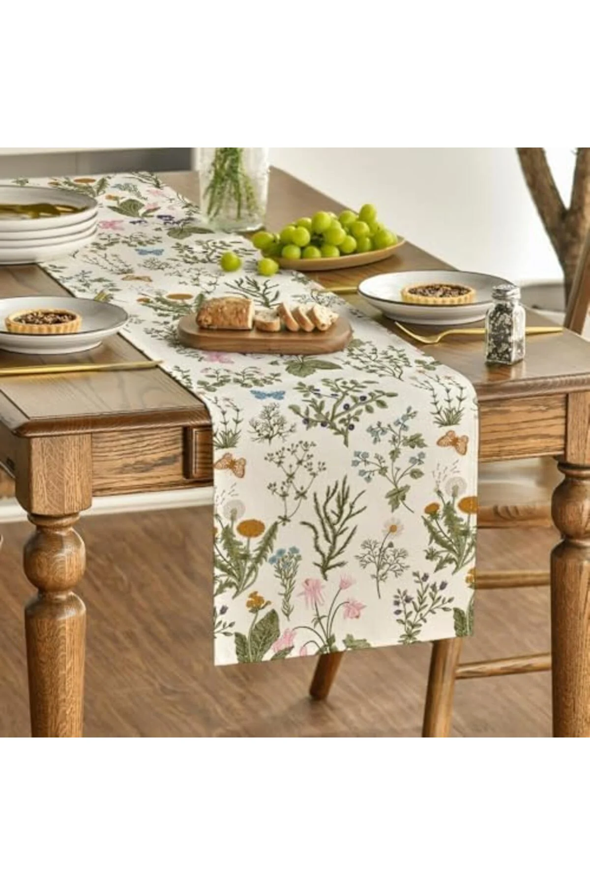 LuxShoping Masa Örtüsü, Çiçek Desenli Temalı Masa Şeridi, Çiftlik