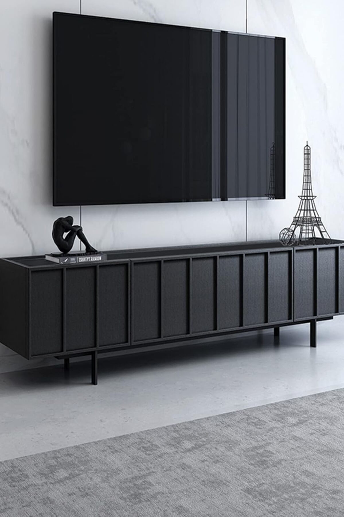 LuxShoping Mat Siyah Kendinden Yapışkanlı Kaplama Folyosu 61 CM X