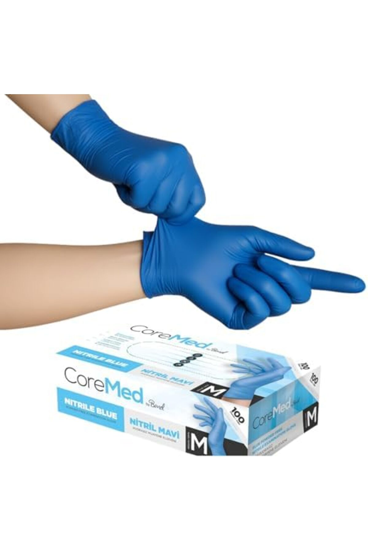 LuxShoping Mavi Nitril Eldiven - Tek Kullanımlık, Pudrasız, Çok A