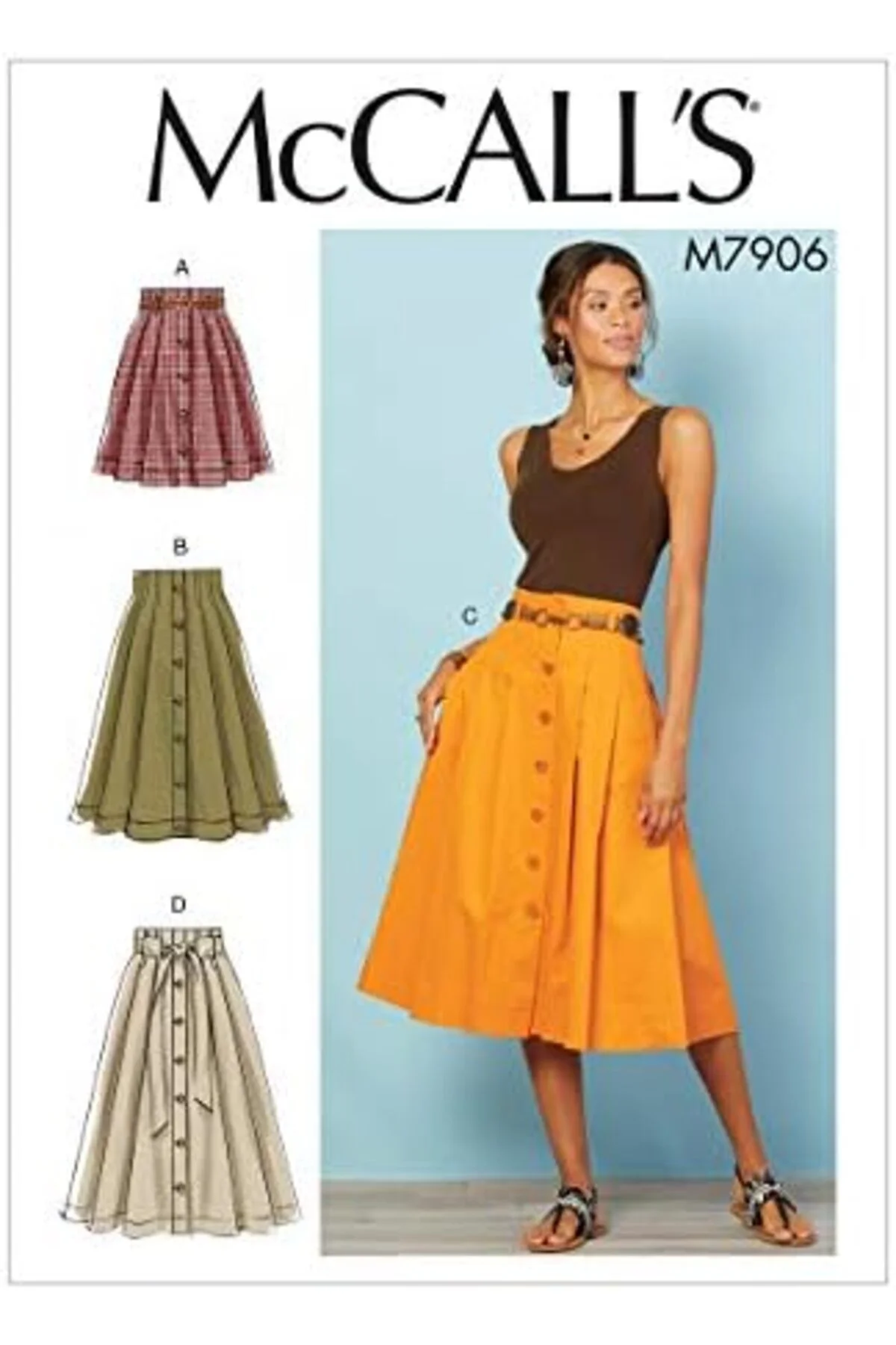LuxShoping McCall's Pattern Kadın Diz Boyu Pileli Etek, Bedenler 