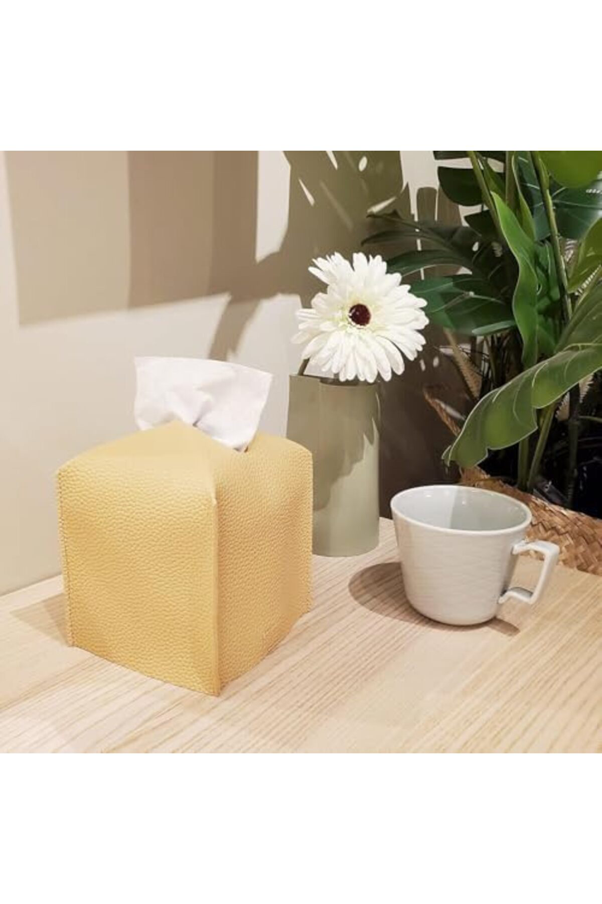 LuxShoping Mendil Kutusu, Dekoratif PU Deri Mendil Kutusu Kılıfı,