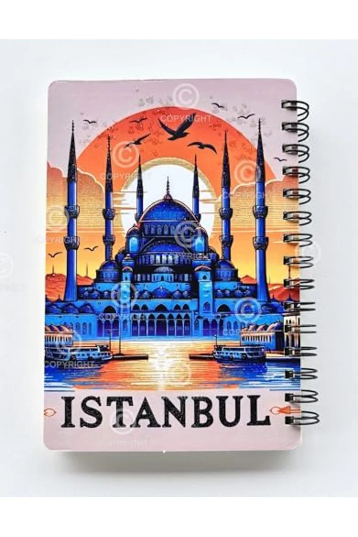 LuxShoping Mia Simli Defter İstanbul A5 Yeni Yıl Çizgisiz Spirall