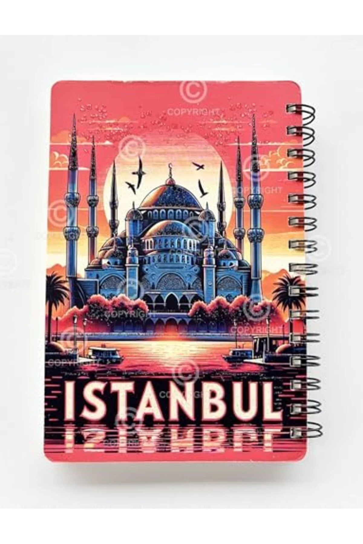 LuxShoping Mia Simli Defter İstanbul A5 Yeni Yıl Çizgisiz Spirall