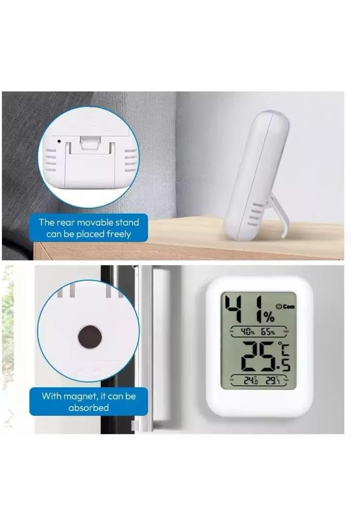LuxShoping Mini Masa Üstü Dijital Termometre ve Nem Ölçer – Kompa
