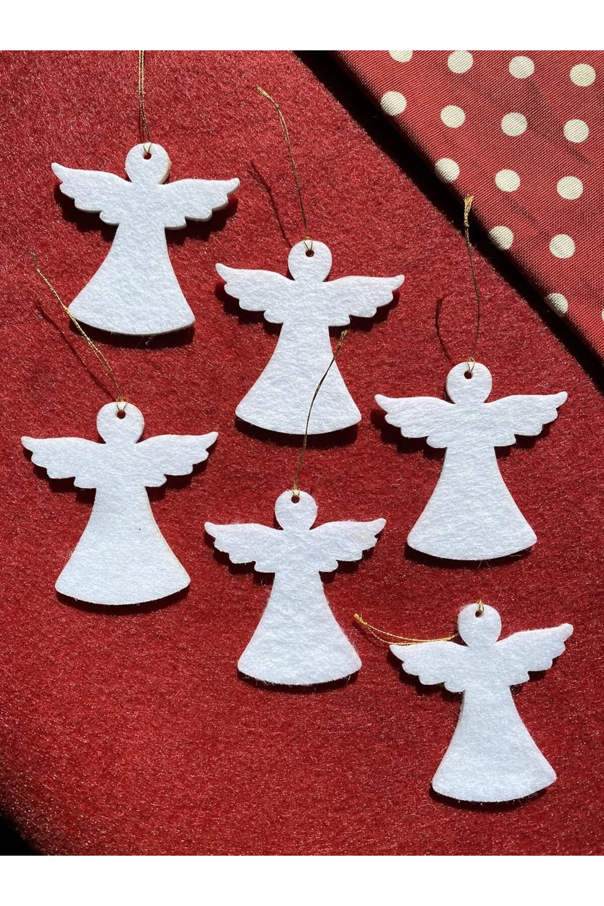 LuxShoping Mini Tasarım Atölyem Beyaz Melek Keçe Yılbaşı Ağacı Sü