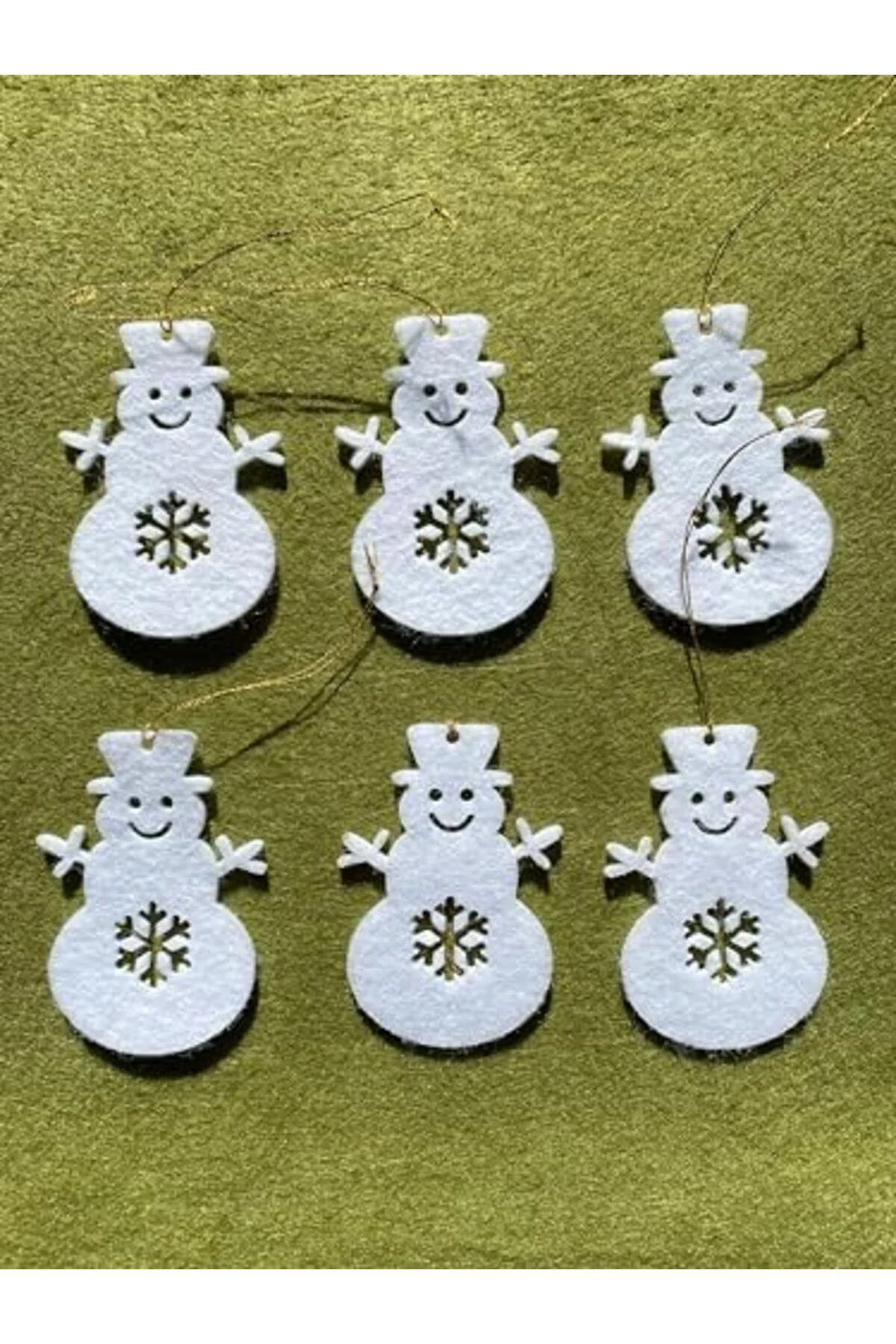 LuxShoping Mini Tasarım Atölyem Beyaz Kardan Adam Keçe Yılbaşı Ağ