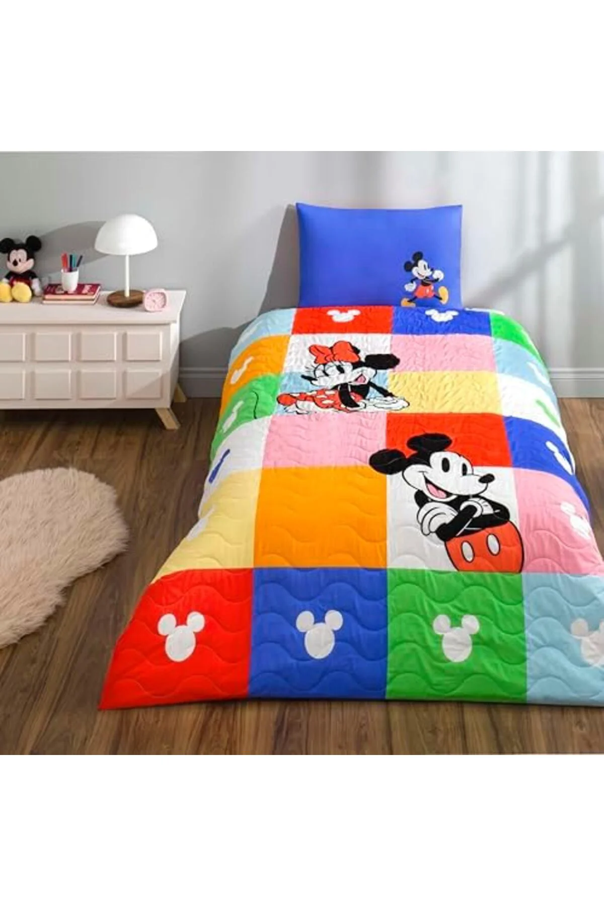 LuxShoping Minnie & Standart Pamuk Nevresim Takımı, Çok Renkli, T