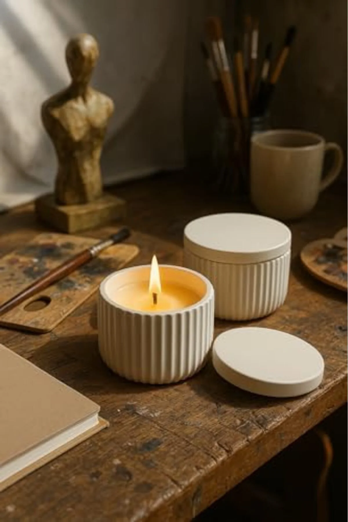 LuxShoping Modern Çizgili Kapaklı Organizer – 4 Parça Set (10,5 ×