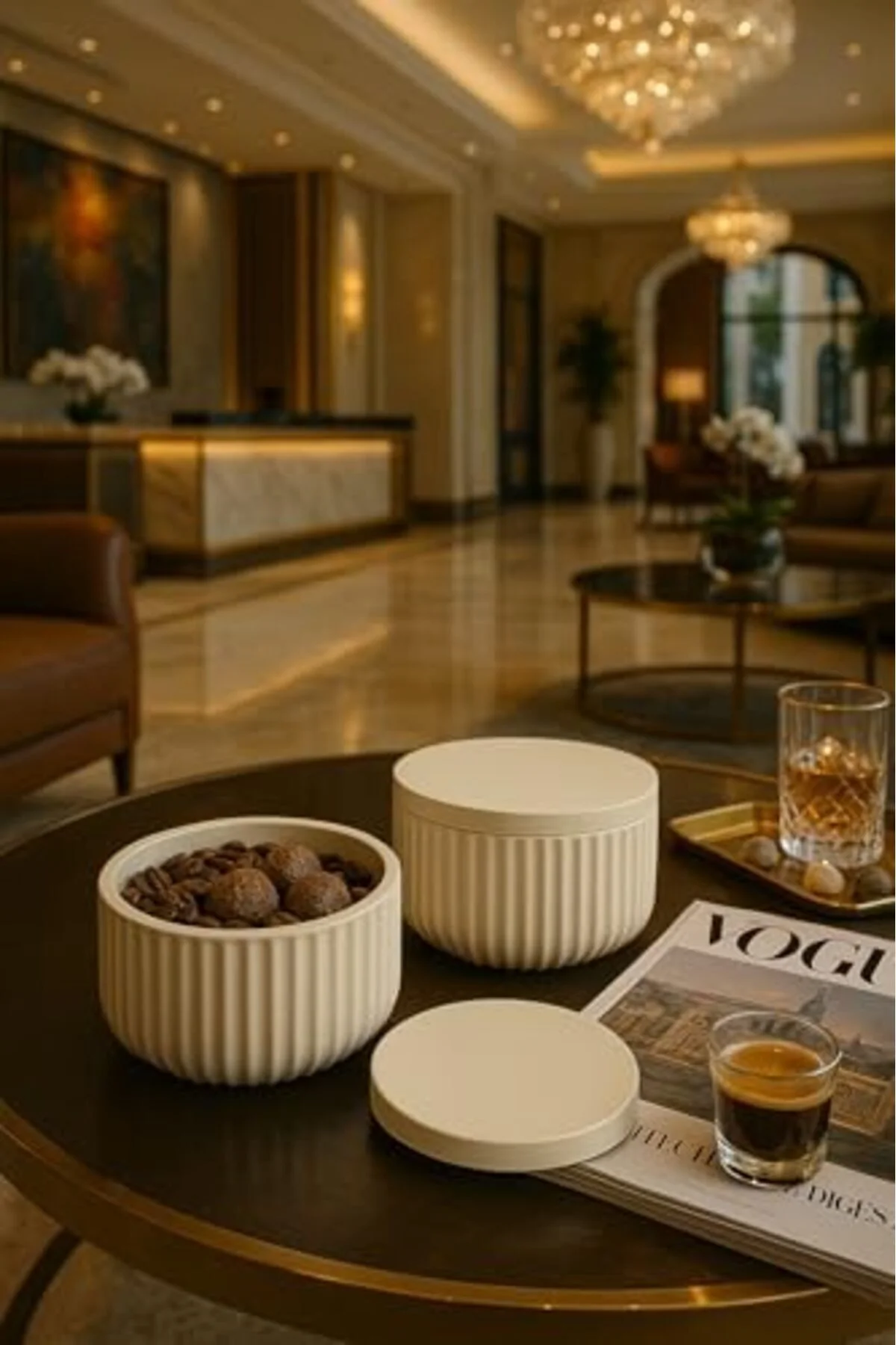 LuxShoping Modern Çizgili Kapaklı Organizer – 4 Parça Set (10,5 ×