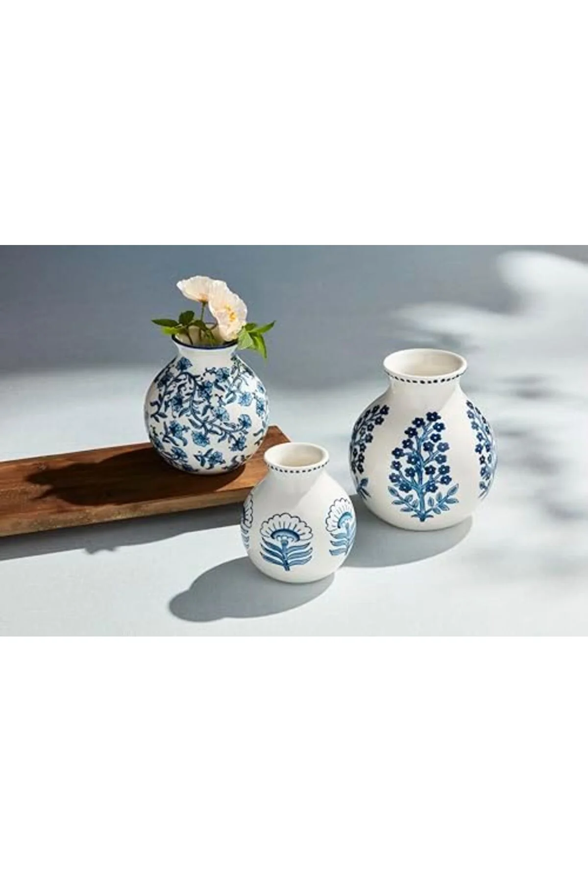 LuxShoping Mud Pie Cflwr Blok Baskı Çiçek Vazosu, 7" x 6" 1142128