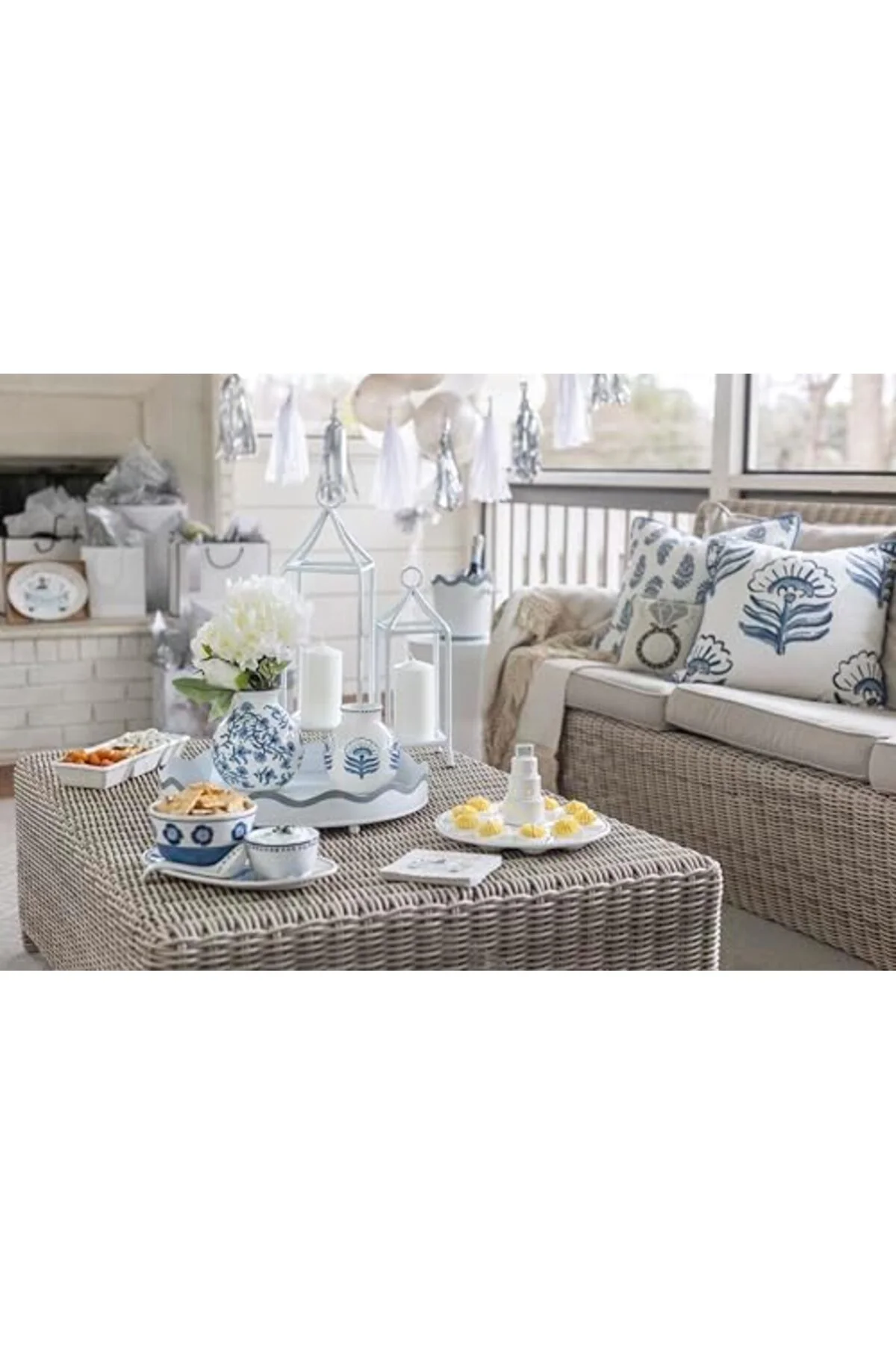 LuxShoping Mud Pie Cflwr Blok Baskı Çiçek Vazosu, 7" x 6" 1142128