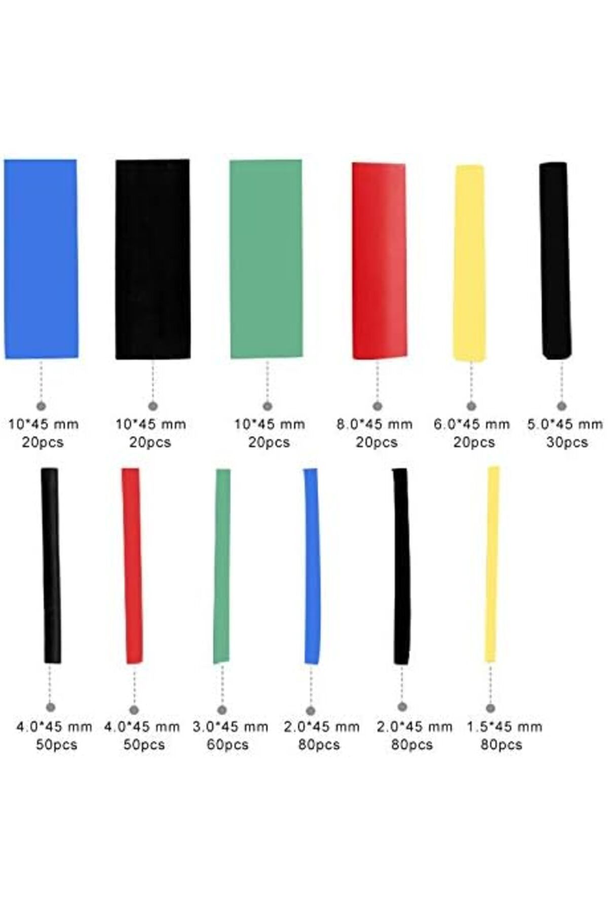 LuxShoping n / a Placity Makaron set Isı İle Daralan Kablo Seti 5