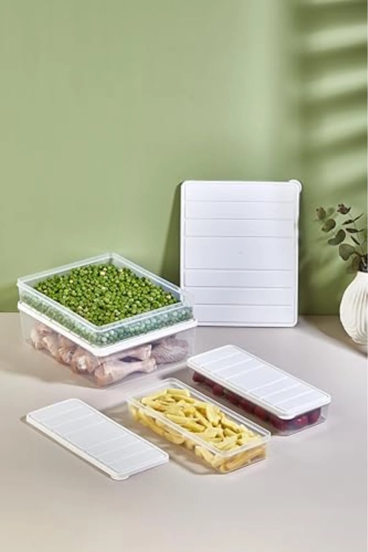 LuxShoping Nora 4'lü 4 lt.+ 2,5 lt.+ 1,2 lt+1,2 lt Saklama Kabı E