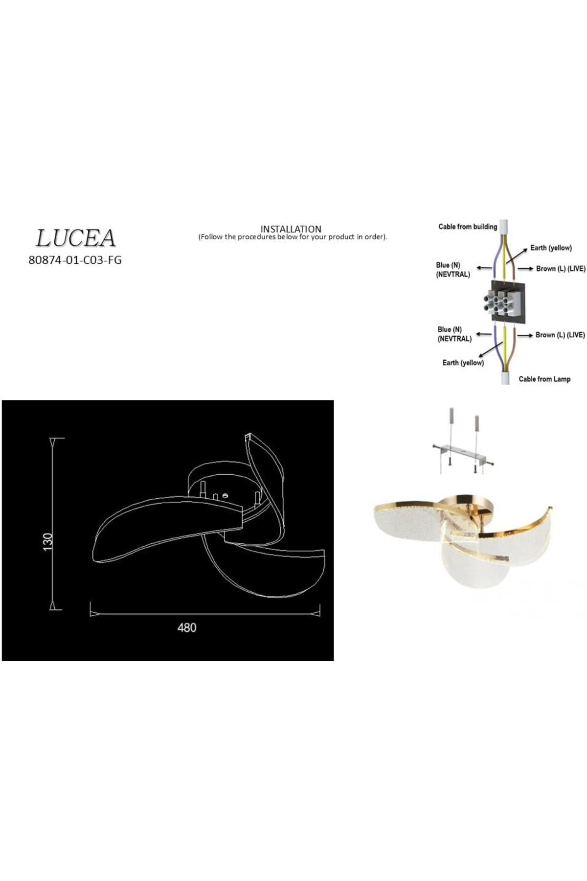 LuxShoping Nule Üçlü Ledli Plafonyer 1142128