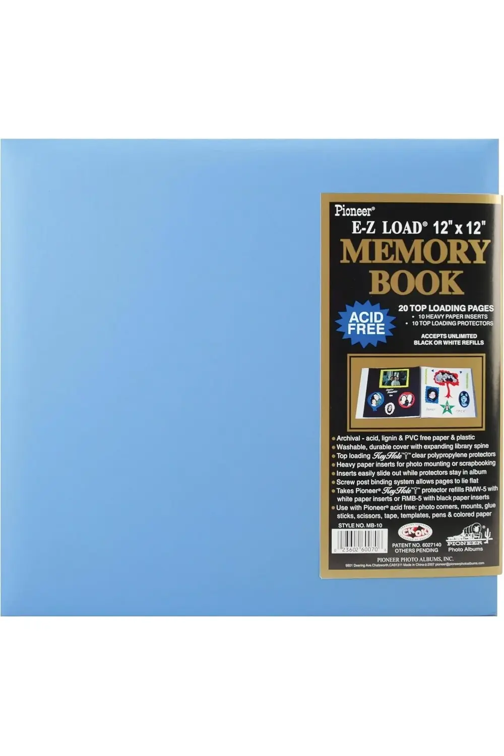 LuxShoping Pastel Leatherette Post Bound Album 12"X12"-Baby Blue