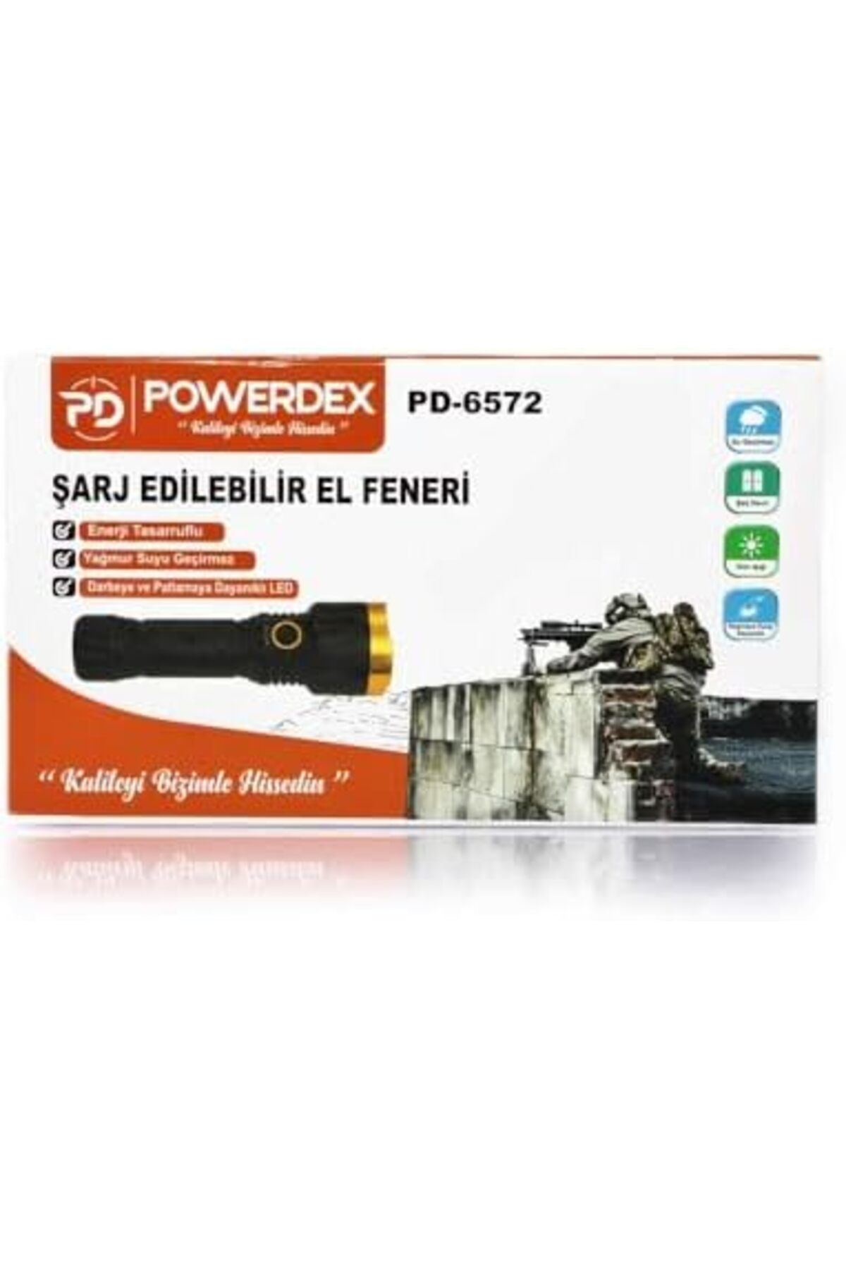 LuxShoping PD-6572 2800 Lümen LED Şarjlı El Feneri 1142128 LuxShoping PD-6572 2800 Lümen LED Şarjlı El Feneri 1142128