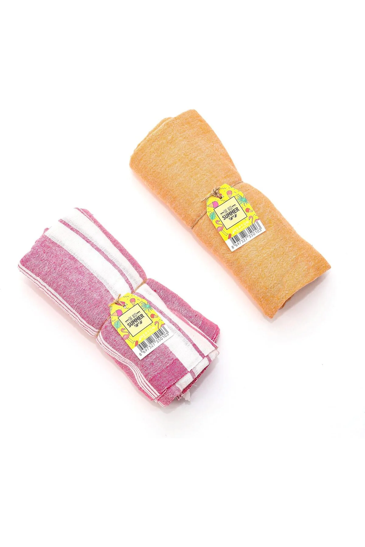 LuxShoping Pembe ve Turuncu Yıkanmış Pamuk Seti 1142128 LuxShoping Pembe ve Turuncu Yıkanmış Pamuk Seti 1142128