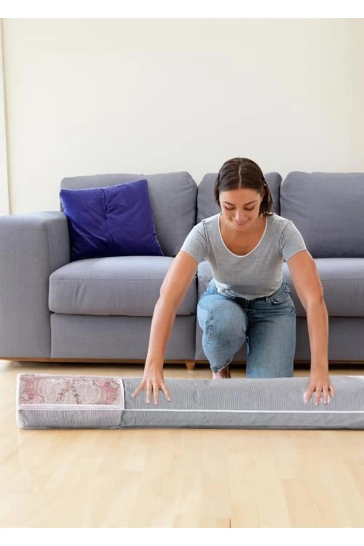 LuxShoping Pencereli Halı Hurcu 4m² Organizer Düzenleyici Kilim, 