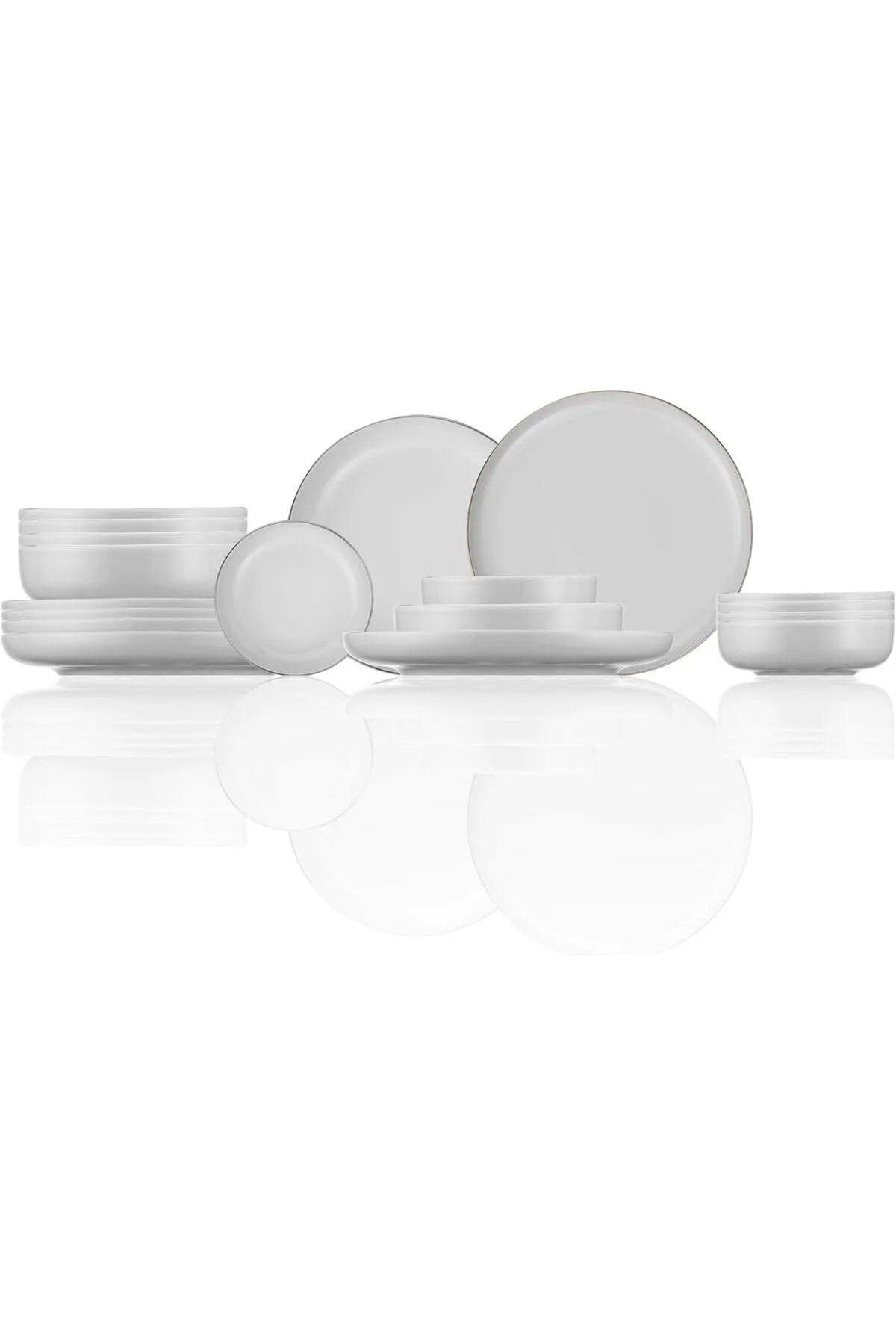 LuxShoping Porselen 18 Parça 6 Kişilik Yemek Takımı Platin 114212