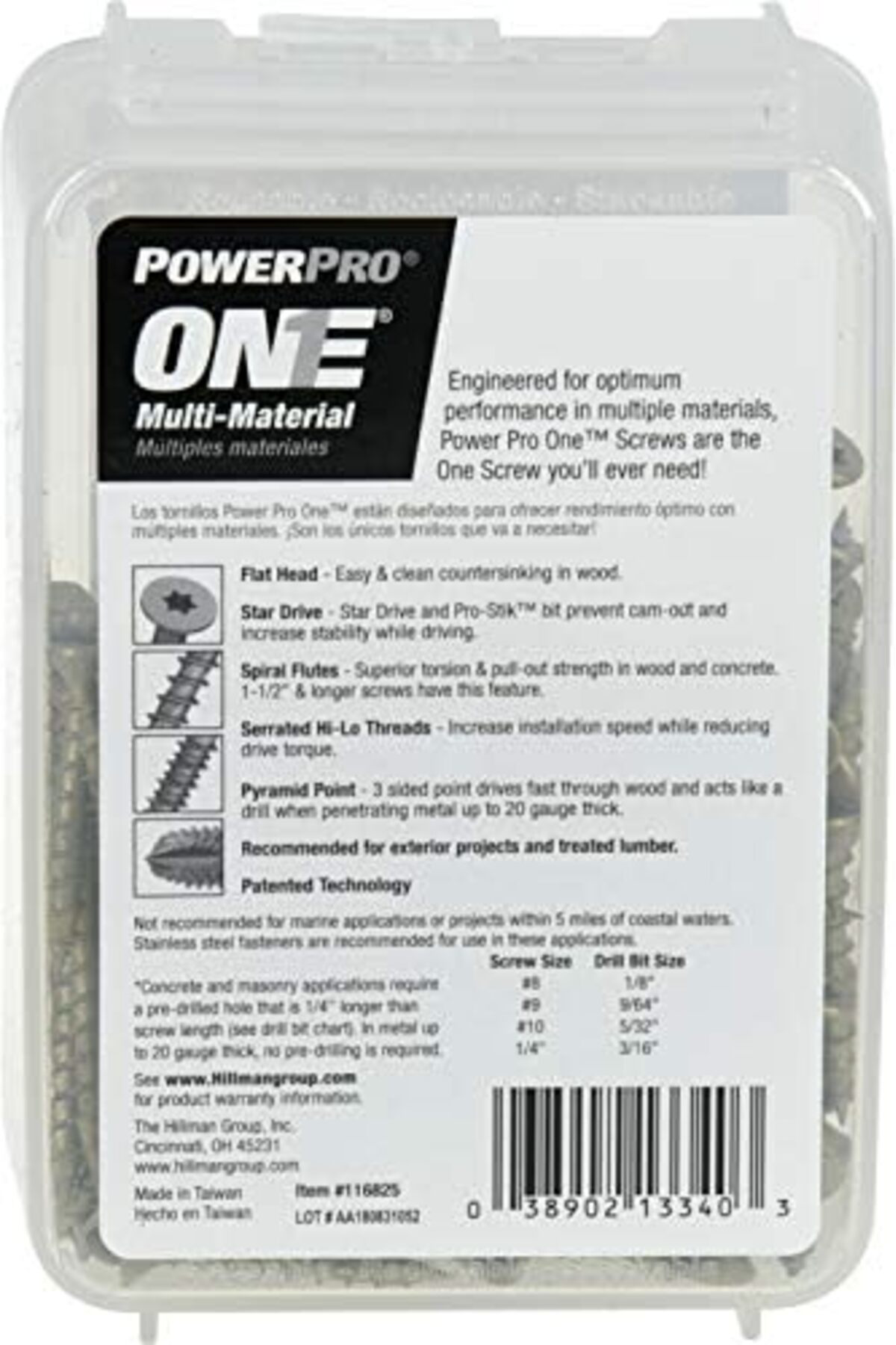 LuxShoping Power Pro One Screws, Flat, Bronze Epoxy Coated, #8 x