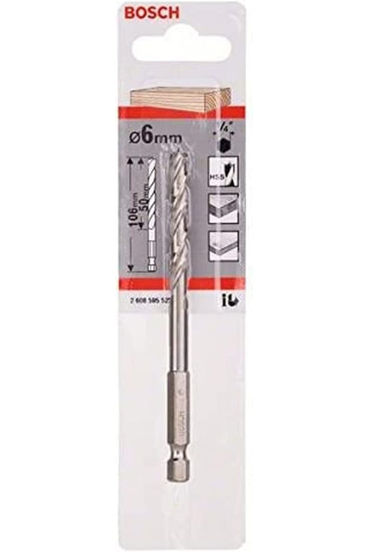 LuxShoping Professional Altıgen Şaftlı Ahşap Matkap Ucu 6 * 106 m