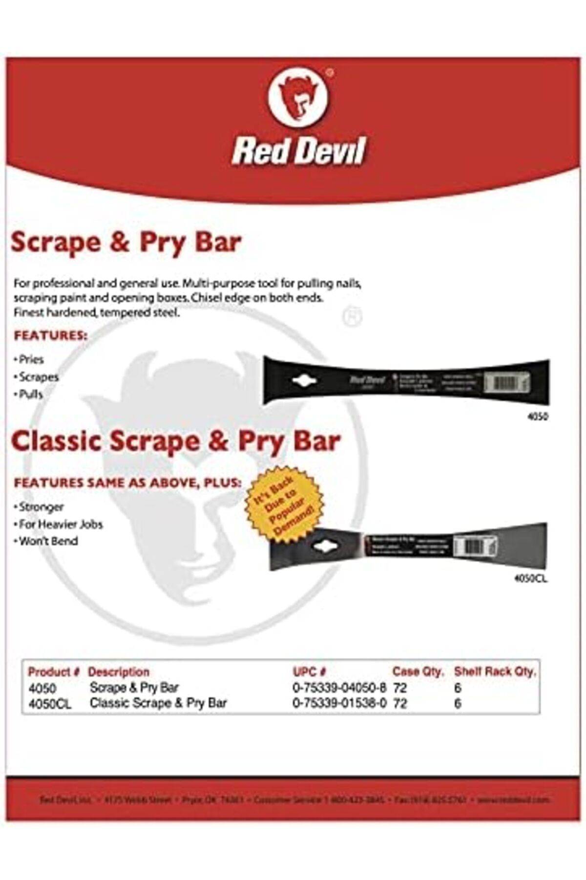 LuxShoping Red Devil 4050CL Klasik Kazıma ve Gözetleme Çubuğu, 6'