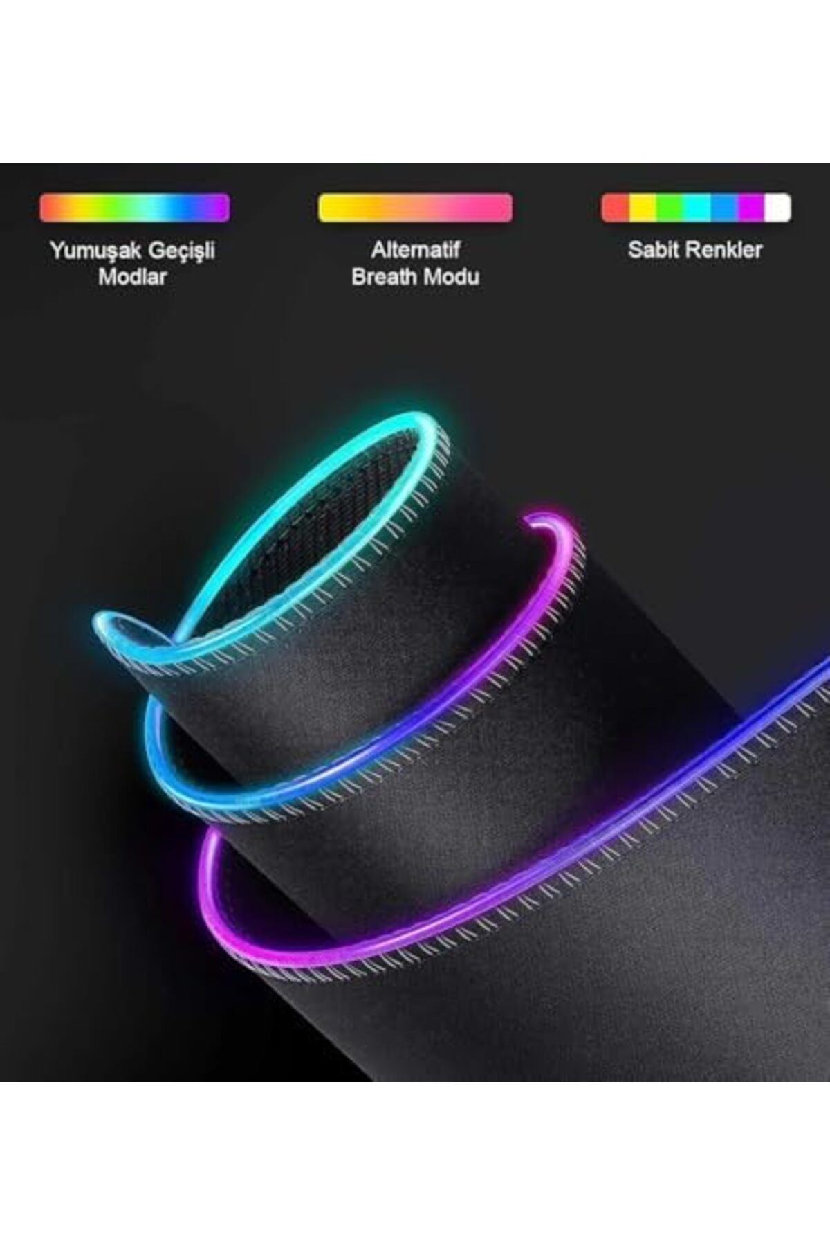 LuxShoping Rgb Mouse Pad 80x30 Cm, 4 mm Kalınlık, Parlak Su Geçir
