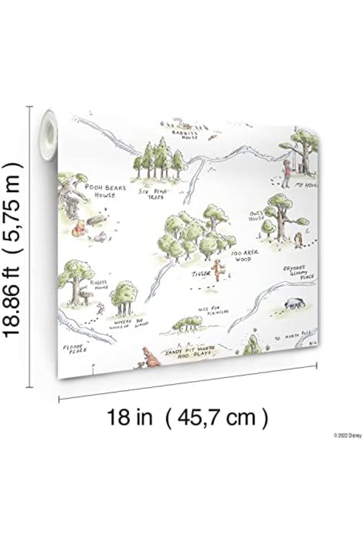 LuxShoping RMK12440RL Çok Renkli The Pooh 100 Acre Ahşap Harita S