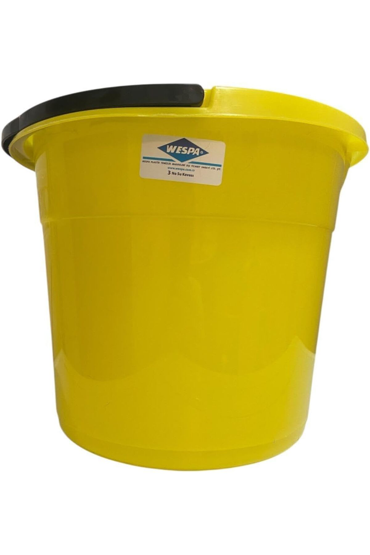 LuxShoping Sarı Plastik Su Kovası, 3 No, Siyah Kulplu, Dayanıklı 