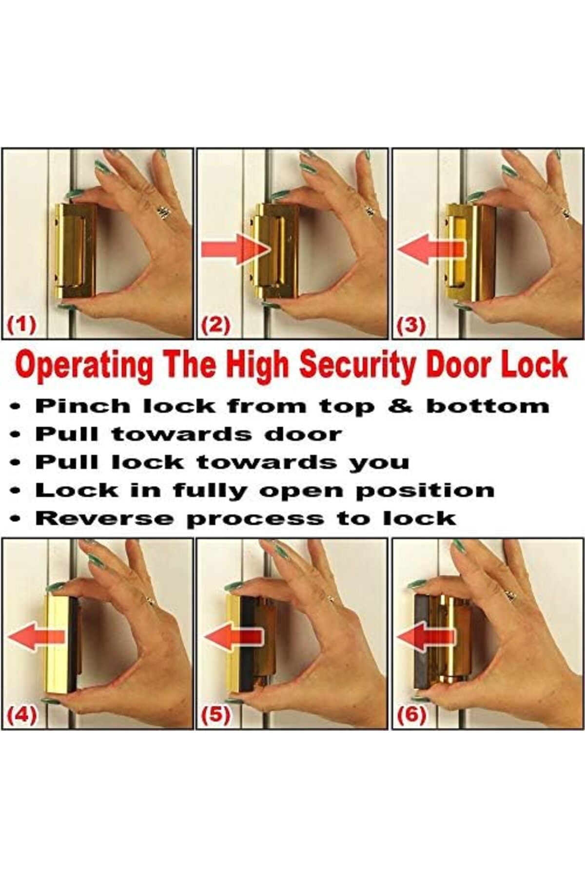 LuxShoping Security U 11442 Kapı Takviye Kilidi - Evinize Ekstra,